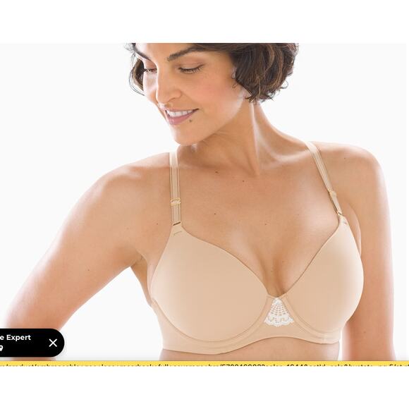 SOMA Nude Embraceable Geo Lace Racerback Full Coverage Bra padded underwire 34DD - Picture 1 of 7